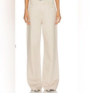 Good American Cream Wide-Leg Jeans